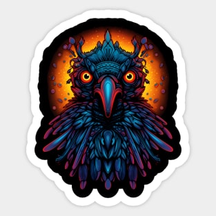 Psychedelic DMT Art Crow Portrait Sticker